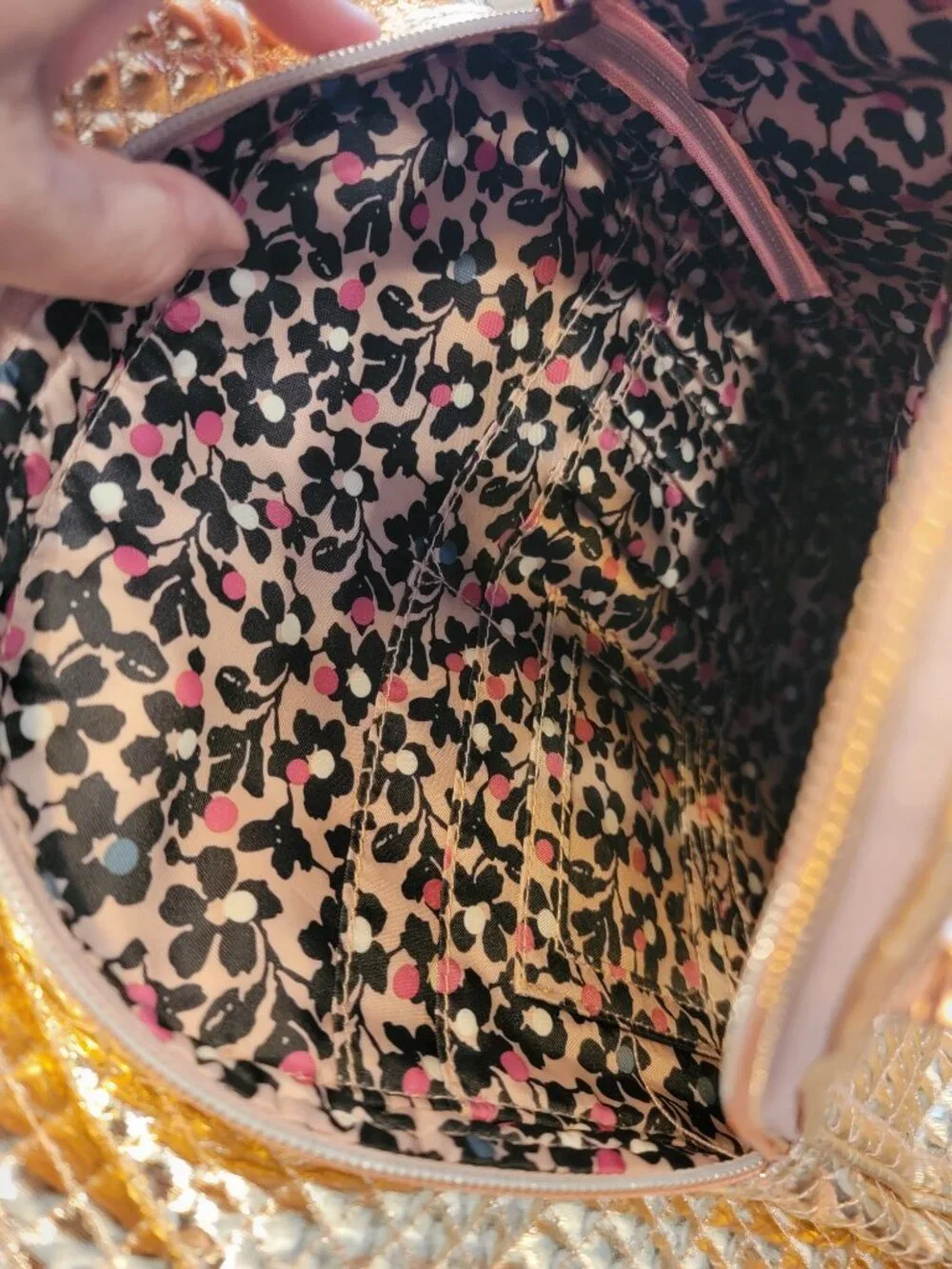 Vera Bradley Iconic Campus Backpack in the Rose Gold Shimmer